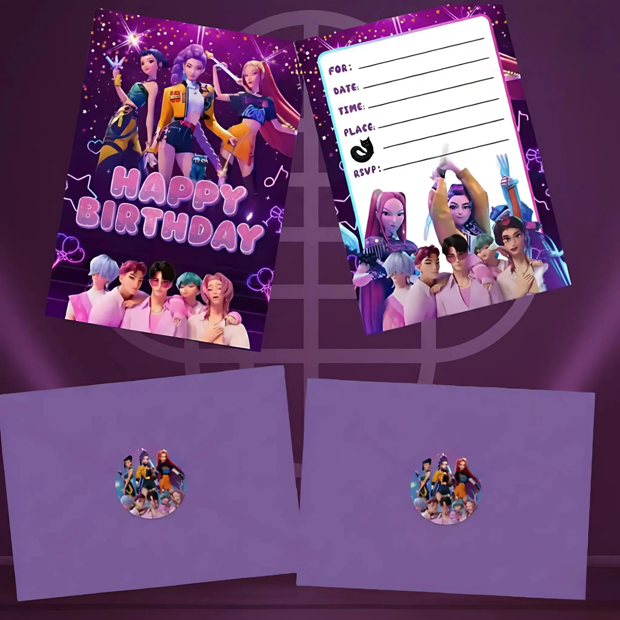 Cartes d’invitation fête x12